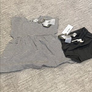 Chic Black and White Striped Kids Dress